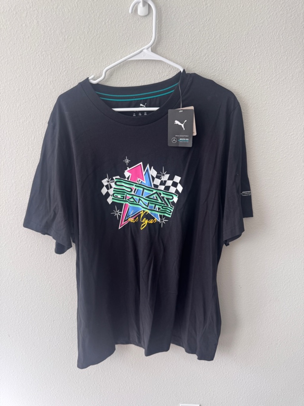 PUMA Mercedes Racing Black Graphic 'Sin City' Las Vegas Tee